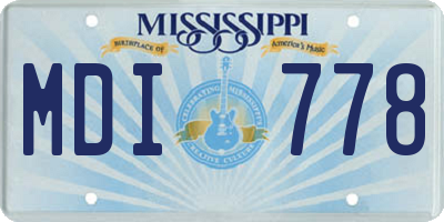 MS license plate MDI778
