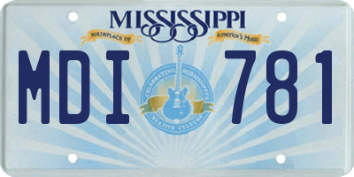 MS license plate MDI781