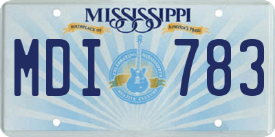 MS license plate MDI783