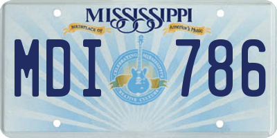 MS license plate MDI786
