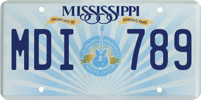 MS license plate MDI789