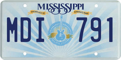 MS license plate MDI791