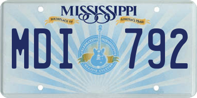 MS license plate MDI792