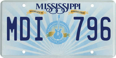 MS license plate MDI796