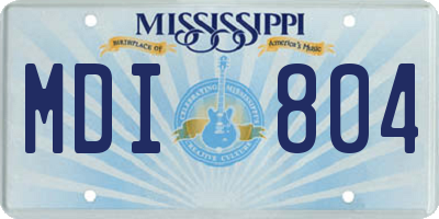 MS license plate MDI804