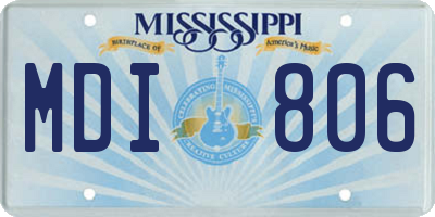 MS license plate MDI806