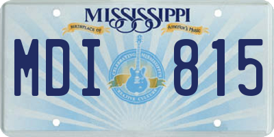 MS license plate MDI815