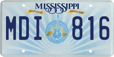MS license plate MDI816