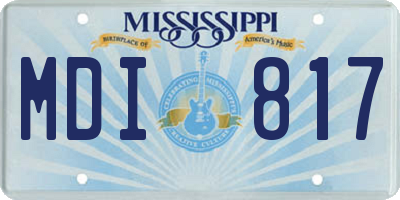 MS license plate MDI817