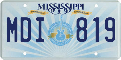 MS license plate MDI819