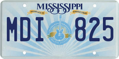 MS license plate MDI825