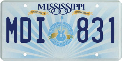 MS license plate MDI831