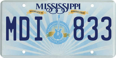 MS license plate MDI833