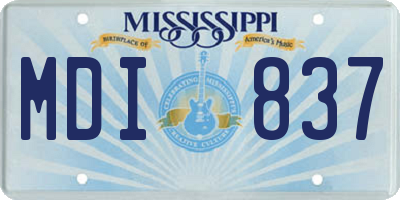 MS license plate MDI837