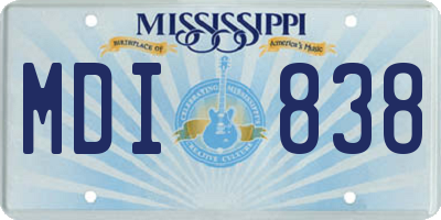 MS license plate MDI838