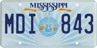 MS license plate MDI843