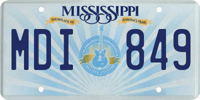 MS license plate MDI849