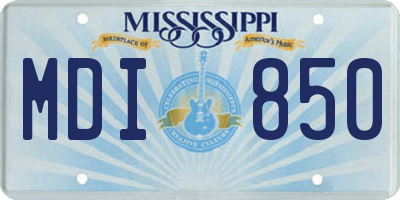 MS license plate MDI850