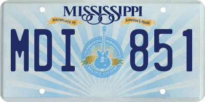 MS license plate MDI851