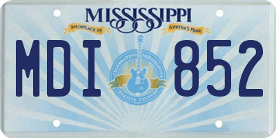 MS license plate MDI852