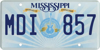 MS license plate MDI857