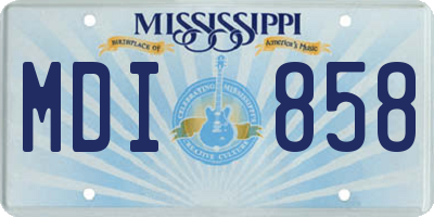 MS license plate MDI858