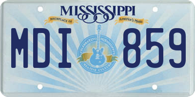 MS license plate MDI859