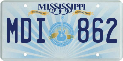 MS license plate MDI862