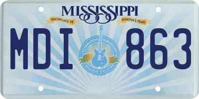 MS license plate MDI863