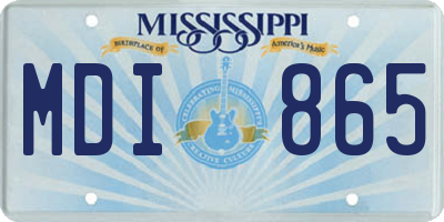 MS license plate MDI865