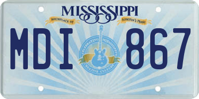 MS license plate MDI867