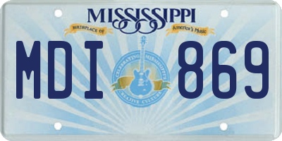 MS license plate MDI869