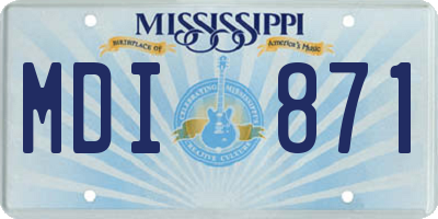 MS license plate MDI871