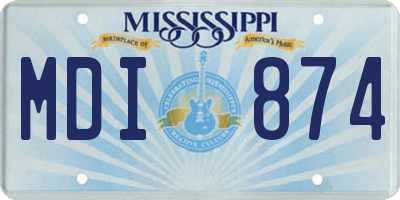 MS license plate MDI874