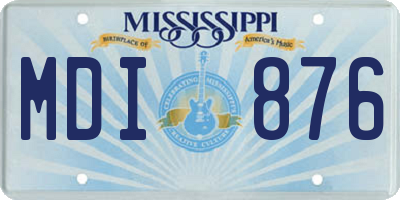 MS license plate MDI876