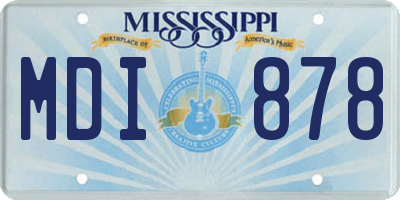 MS license plate MDI878