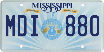 MS license plate MDI880