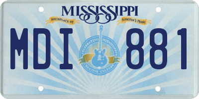 MS license plate MDI881