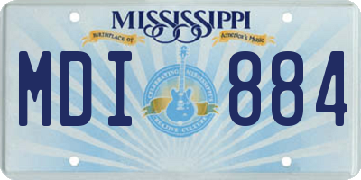 MS license plate MDI884