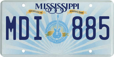 MS license plate MDI885