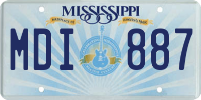 MS license plate MDI887