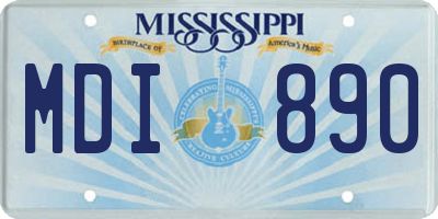 MS license plate MDI890