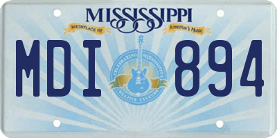 MS license plate MDI894