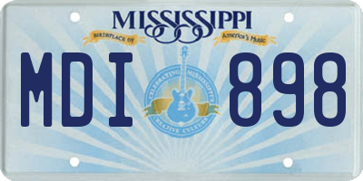 MS license plate MDI898