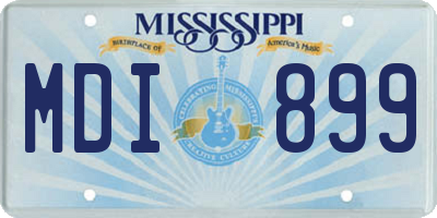 MS license plate MDI899