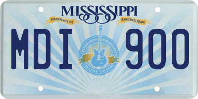 MS license plate MDI900