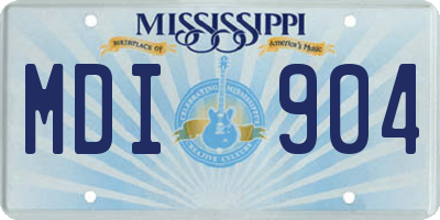 MS license plate MDI904