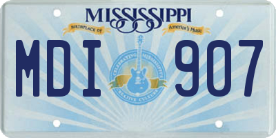 MS license plate MDI907