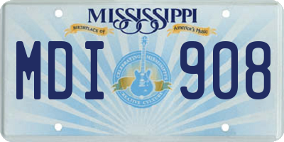 MS license plate MDI908