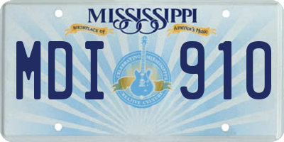 MS license plate MDI910